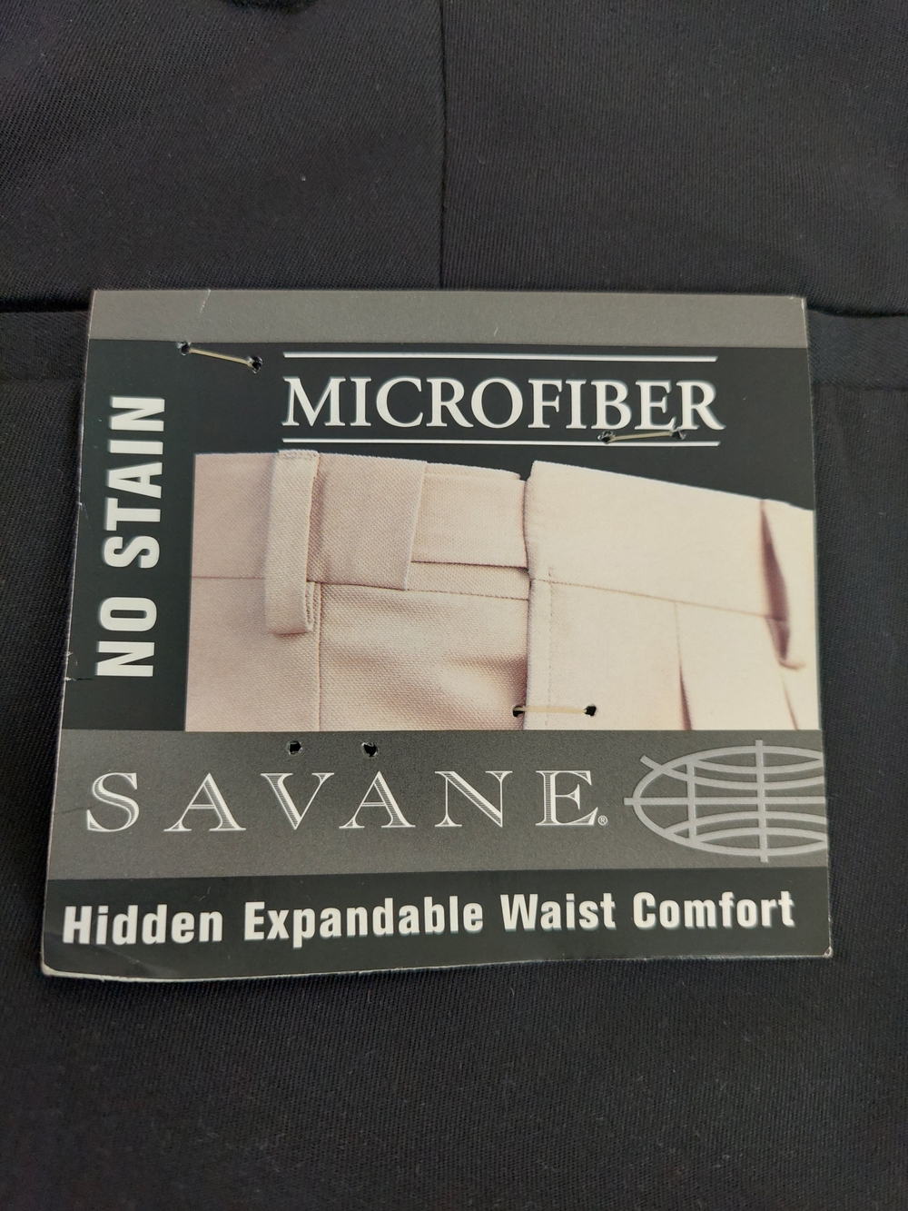 NWT Savane Comfort Plus Pleated Dress Pants Black Microfiber 36x29 Cuffed - Picture 13 of 13